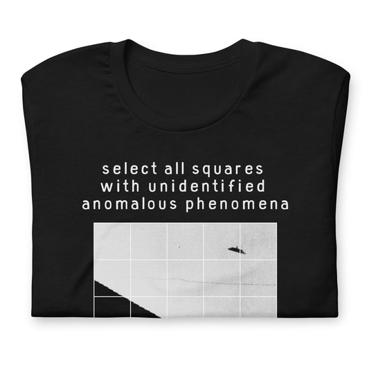 select all squares with uaps ufo shirt flat lay
