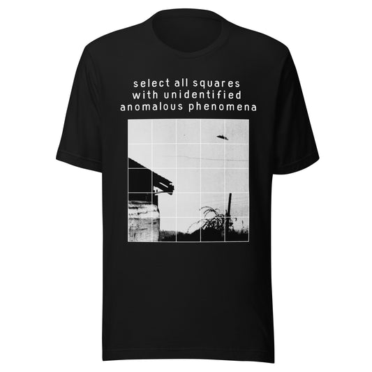 select all squares with uaps black t-shirt front view