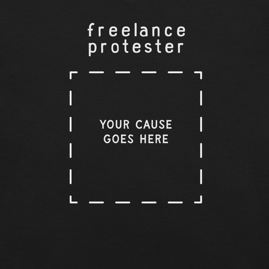 freelance protester blank sign shirt flat lay
