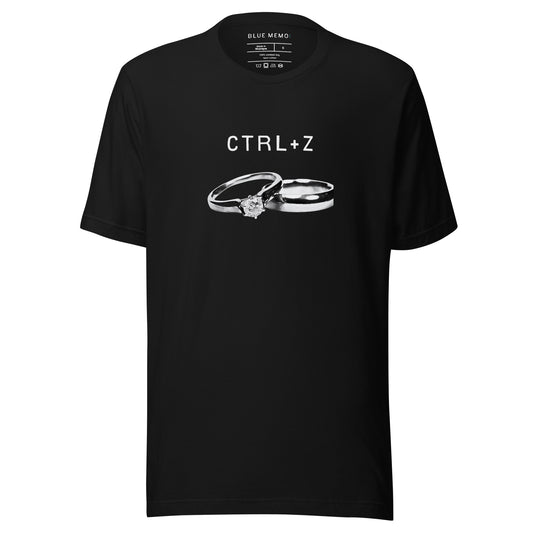 ctrl z wedding rings black t-shirt front view